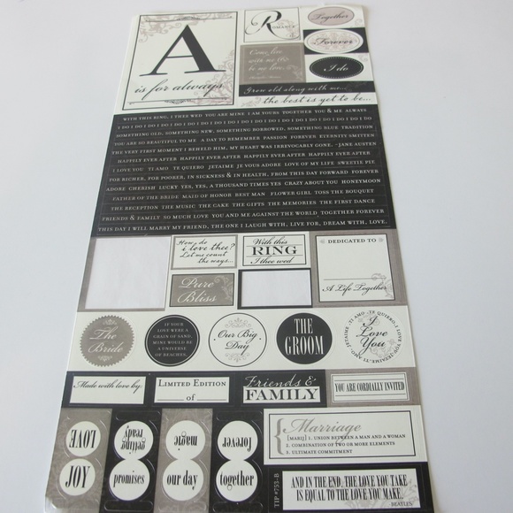 Scrapbooking Sticker Bundle For Paper Crafts Wedding Love - Picture 11 of 16